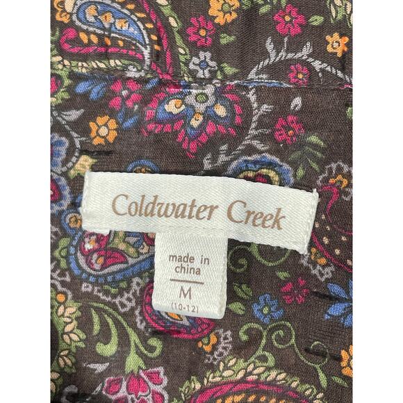 Coldwater Creek Womens Size M Paisley Print Textured Button Up Shirt - Picture 3 of 12
